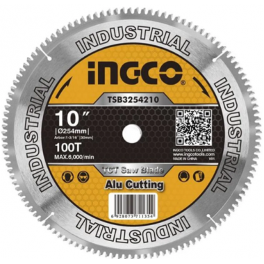 Диск пильный по алюминию TCT 254х30 мм 100Т INGCO TSB3254210